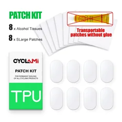 CYCALMI-Kit de réparation de chambre à air de vélo, outils de patch, vélo pliant VTT de route, matériau TPU, injuste, sans colle