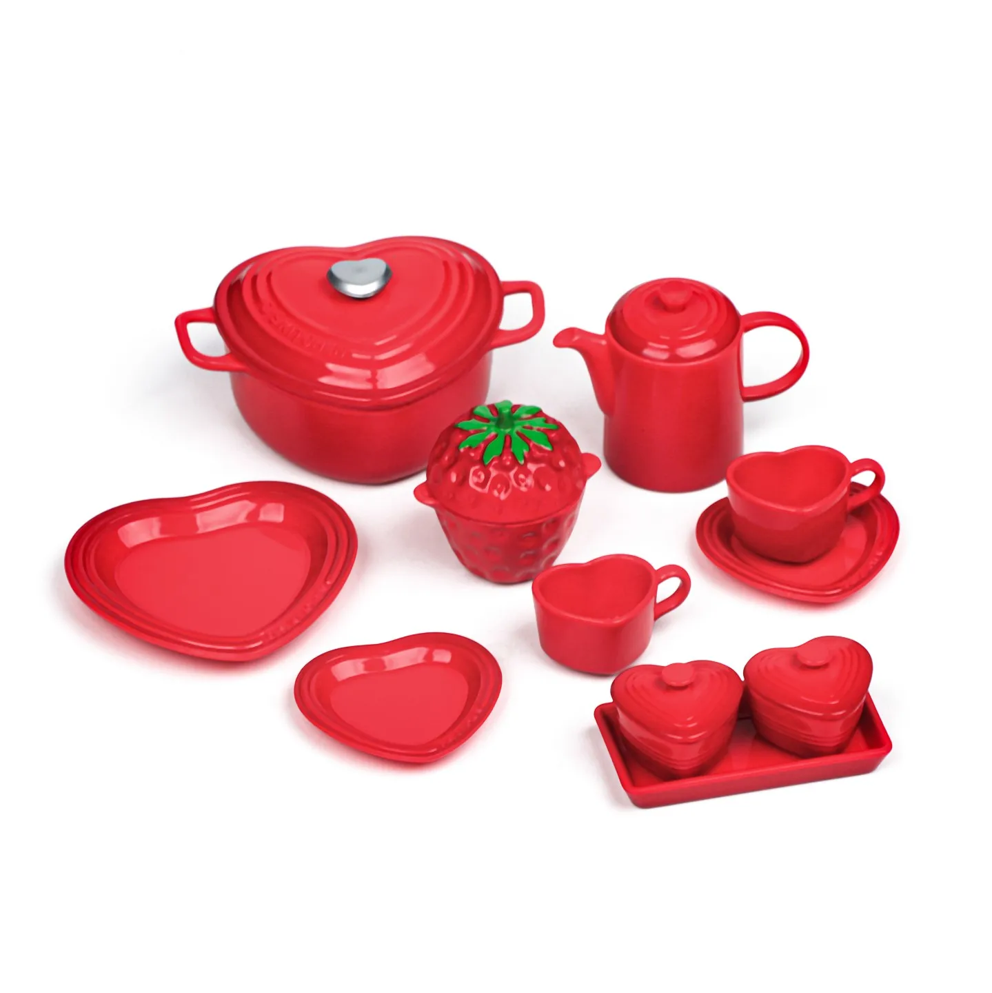 1/6 Heart Shape Tableware Enamel Pot Teapot Coffee Cup Tray Doll House Model Furniture Accessories Bjd Blyth Soldier Lol Decor