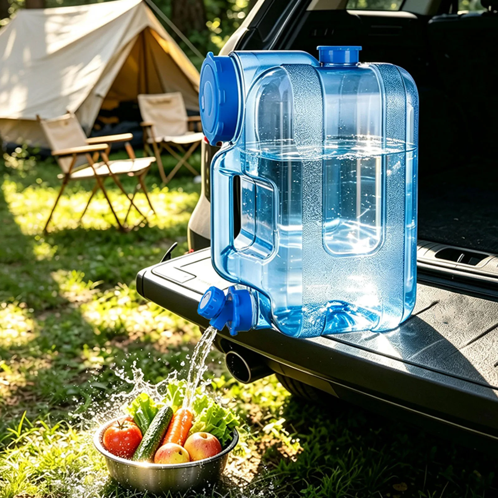 12 L Portable Water Container with Spigot Multifunction Waters Storage Containers for Outdoor Hiking Camping Picnic Supplies