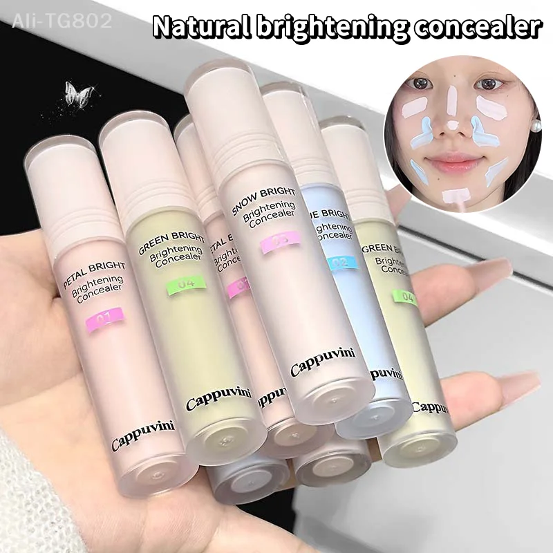 Cappuvini Brightening High Gloss Liquid Foundation Concealer Stick Full Coverage Moisturizing Face Long-Lasting Modification