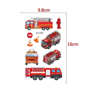 Dövmeler geçicidir, tematiktir, bir itfaiyeci, bir parti, bir itfaiye aracı, bir vücut ve bir yüz çıkartmalar, malzemeler, itfaiyeci, yıldönümü için iyilikler Havai fişek partisinin 6 büyük satışı - №4