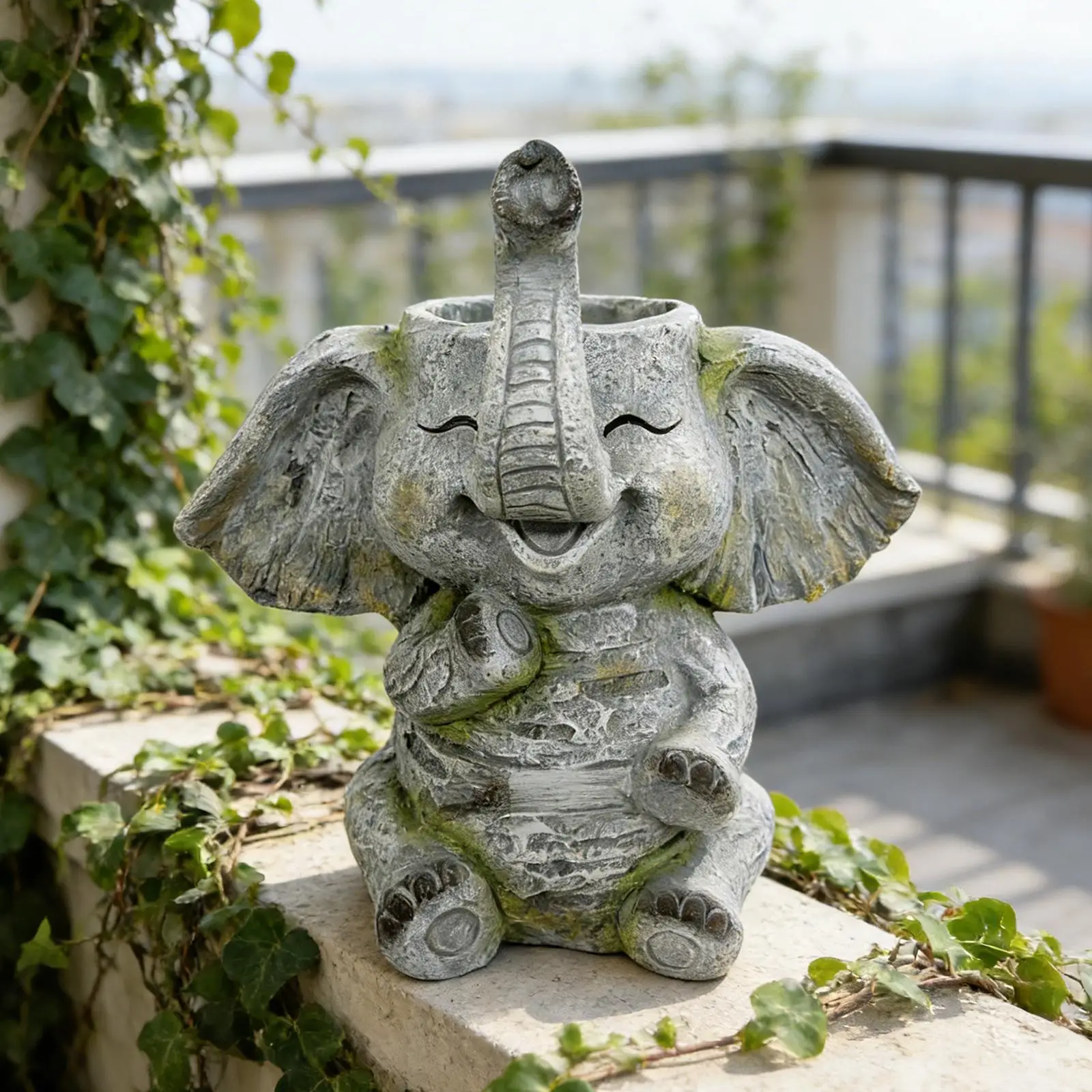Animal Shaped Resin Flower Planter Cute Elephant Pot Decorative Plant Container Gift for Home and Garden Accessories