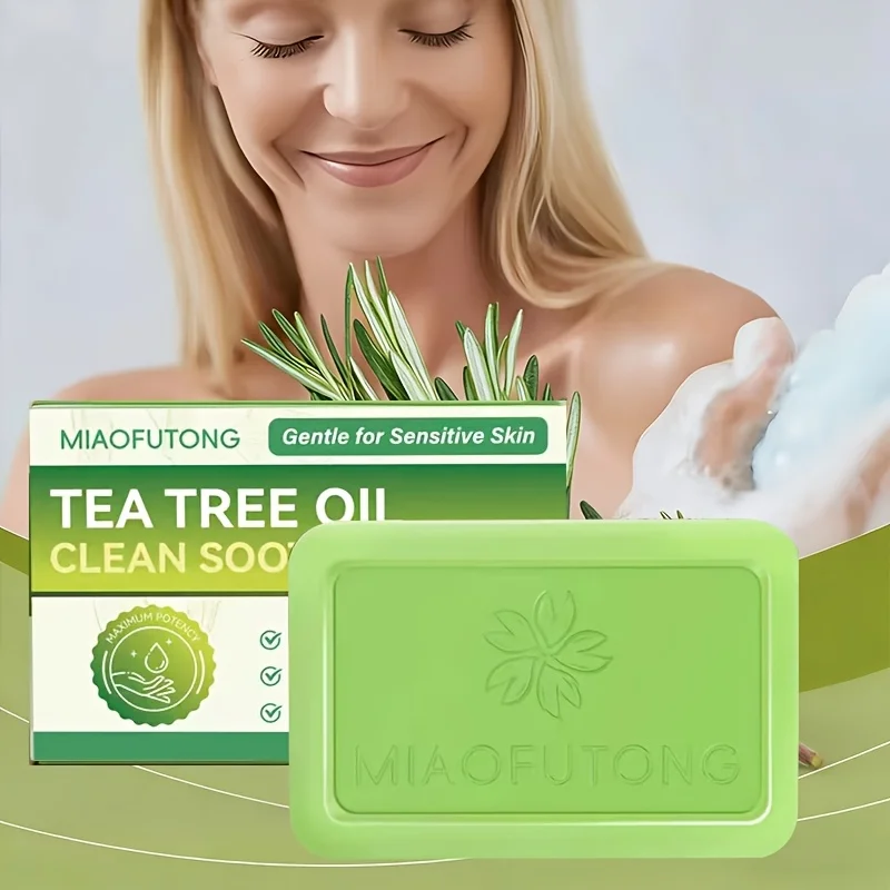 Cleanser Face - ティーツリーエッセンシャルオイル配合の手作り石鹸。顔や体を優しく洗い、清潔に保ちます。全身にご使用いただけます。