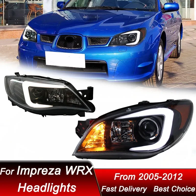 البوب سيارة المصابيح الأمامية لسوبارو امبريزا WRX 2005-2012 نمط جديد كامل LED رئيس مجموعة مصابيح ترقية العارض عدسة الملحقات عدة