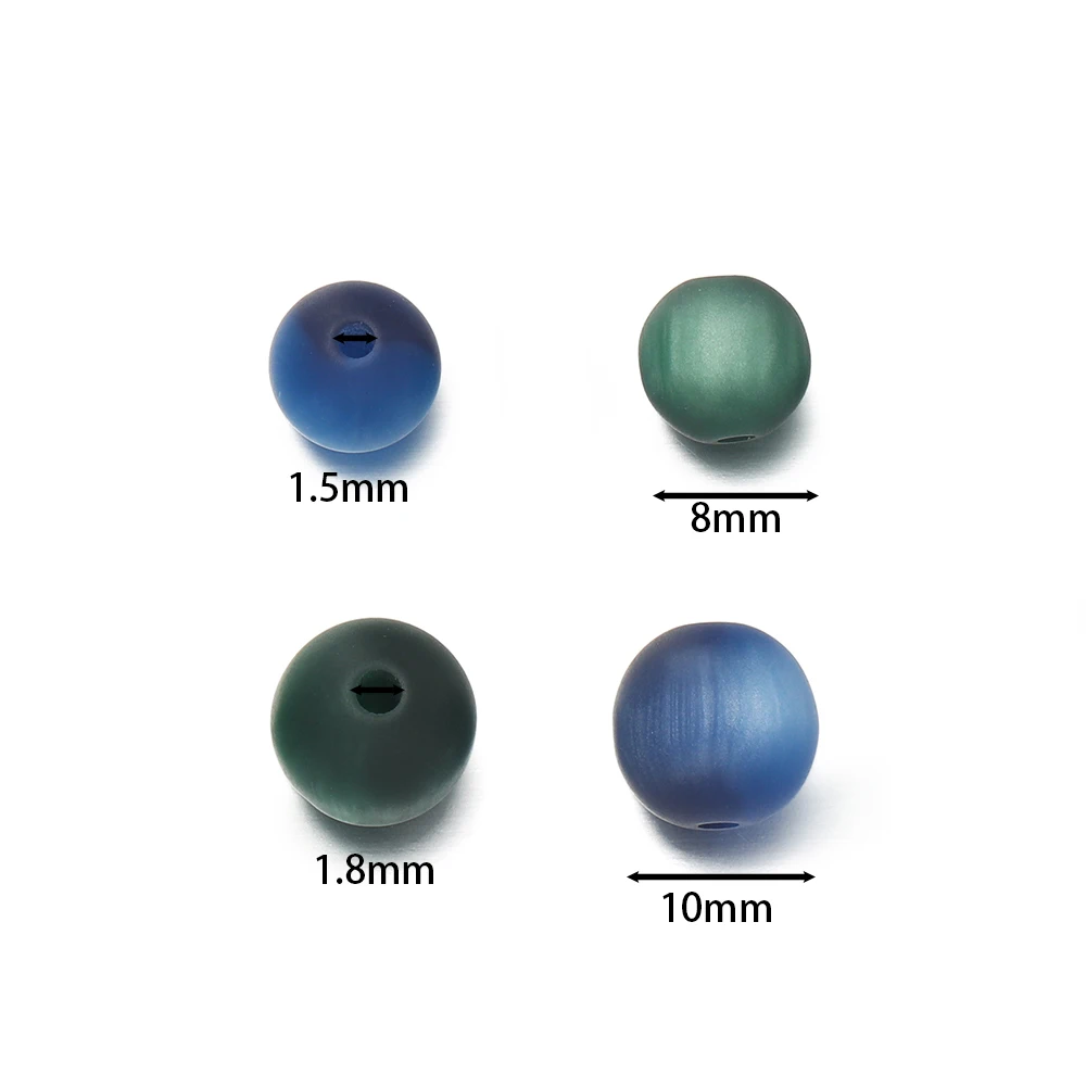 10pcs 8/10mm Resin Tricolor Imitation Cat Eye Round Beads for Handmade Making Jewelry DIY Bracelet Necklace Earrings Accessories image 2