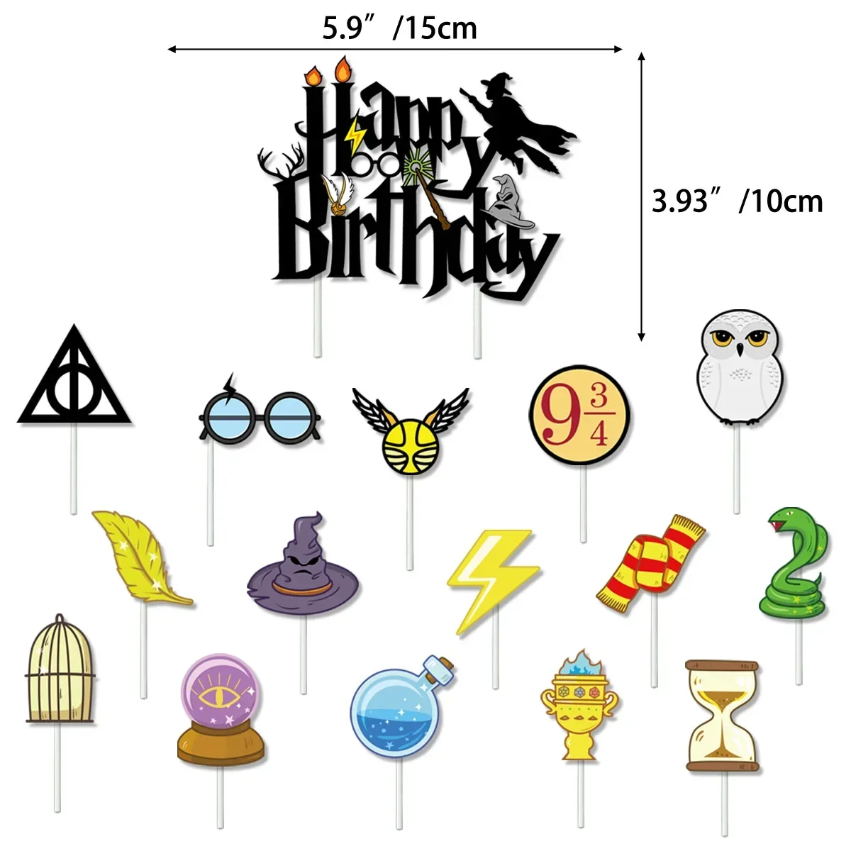 Cartoon Magic Academy Verjaardagsfeestje Supply Wegwerp Banner Cake Topper Hangende Vlag Ballonnen Set Hot Harries Decoratie