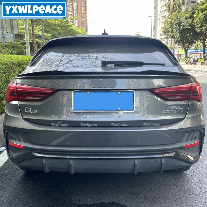 

For Audi Q3 Sportback 2019 2020 2021 2022 High Quality ABS Plastic M4 Style Rear Trunk Lip Spoiler Wing Car Accessories