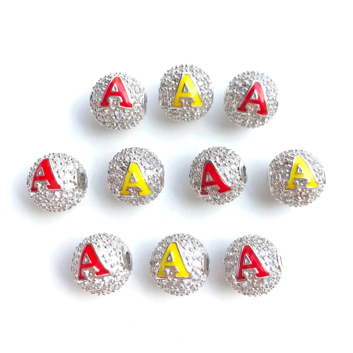 9pcs/lot 10mm Enamel Greek Letters 