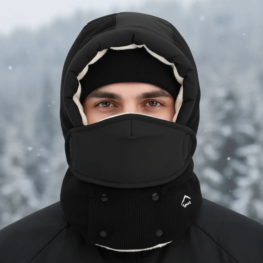 

Simple Removable Mask Winter Mask Hat Anti Fog Head Cover Riding Lei Feng Hat Windproof Velvet Warm Ski Hat Winter