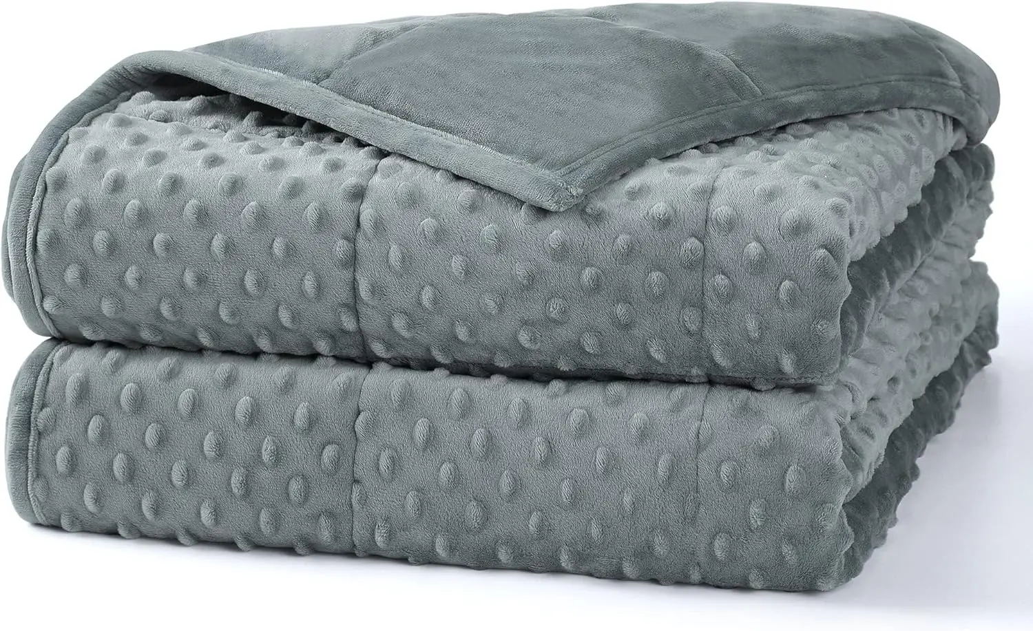 

60x80 15lbs Queen Weighted Blanket Grey, Cooling Breathable Soft Minky for Adults Kids, Heavy Microfiber with Glass Beads