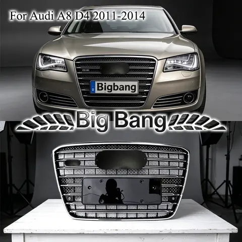 For Audi A8 D4 W12 2011-2014 Grille D4 Modified Upgrade W12 Front Bumper Grille