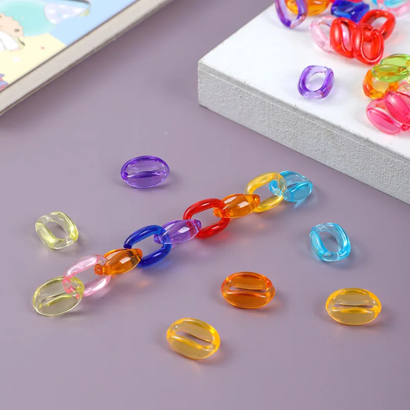 100 Stück Acryl Kettenglieder Macaron Kunststoff kette montieren für Schmuck herstellung DIY Handy kette Rucksack Anhänger Zubehör
