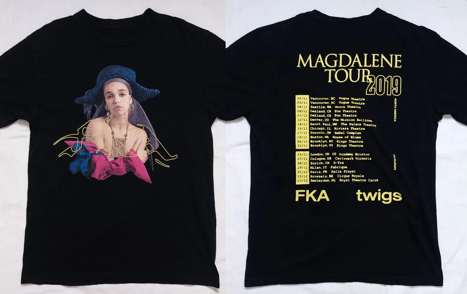 FKA Twigs Magdalene Tour 2 sided Unisex T-Shirt Cotton BT279