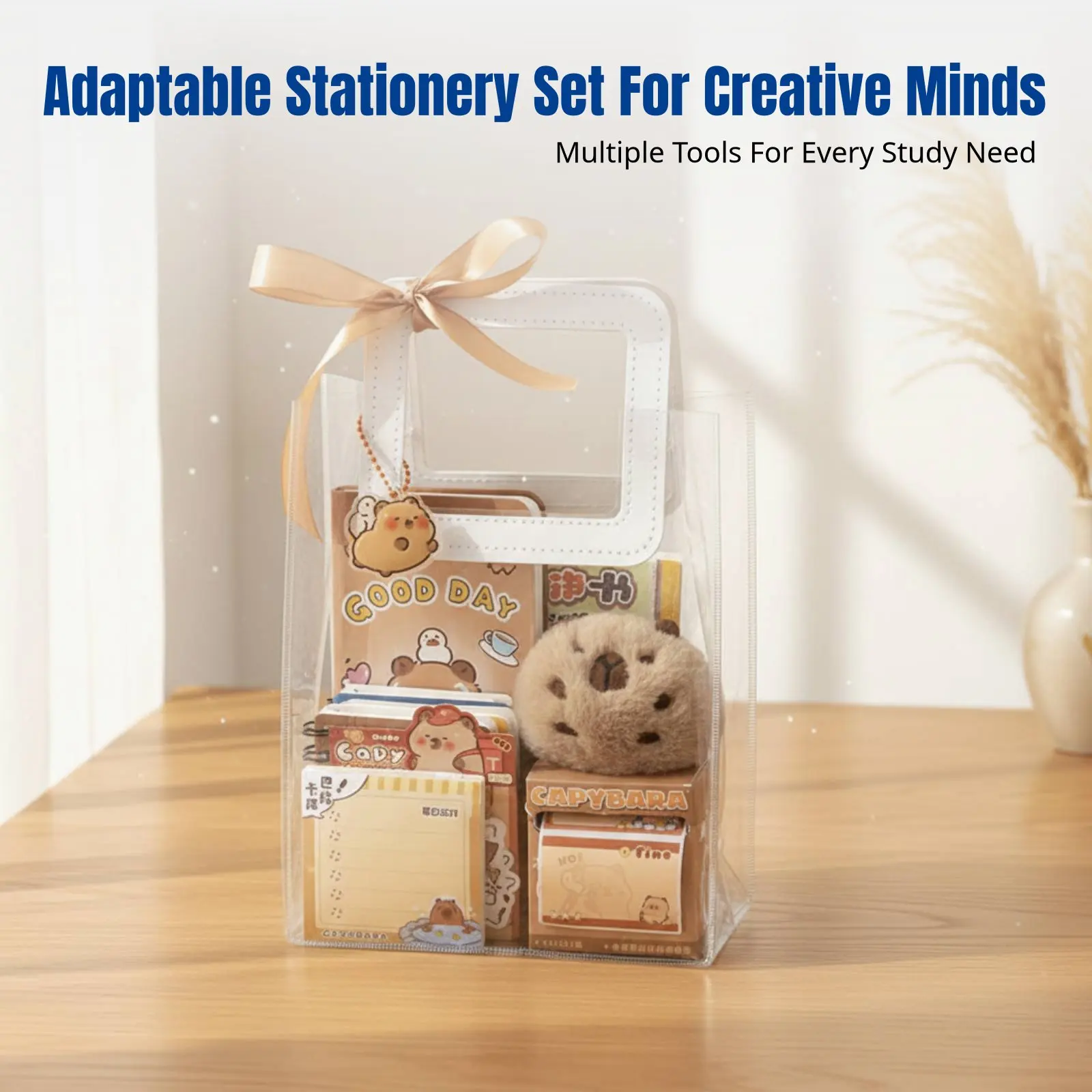 

Набор канцелярских принадлежностей с капибарой, школьные принадлежности, милый подарочный набор, блокнот для творчества, сувенир для вечеринки, подарок для детей