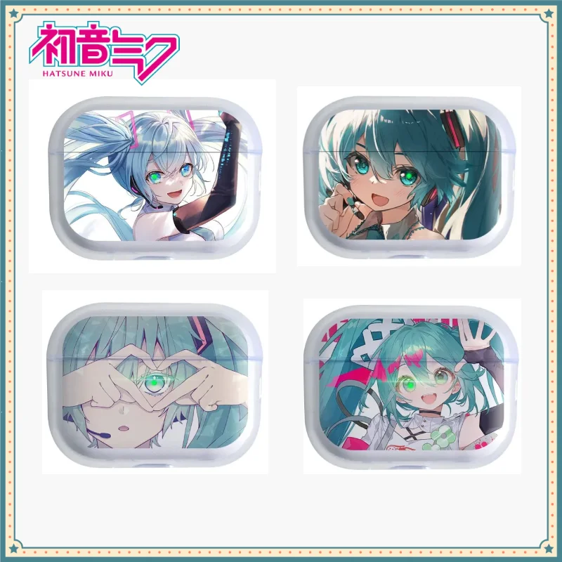 

Cartoon Animation Hatsune Miku Bluetooth earphone Case suitable for AirPodsPro3/2，AirPods 4/3/2/1 Headset transparent Soft Case