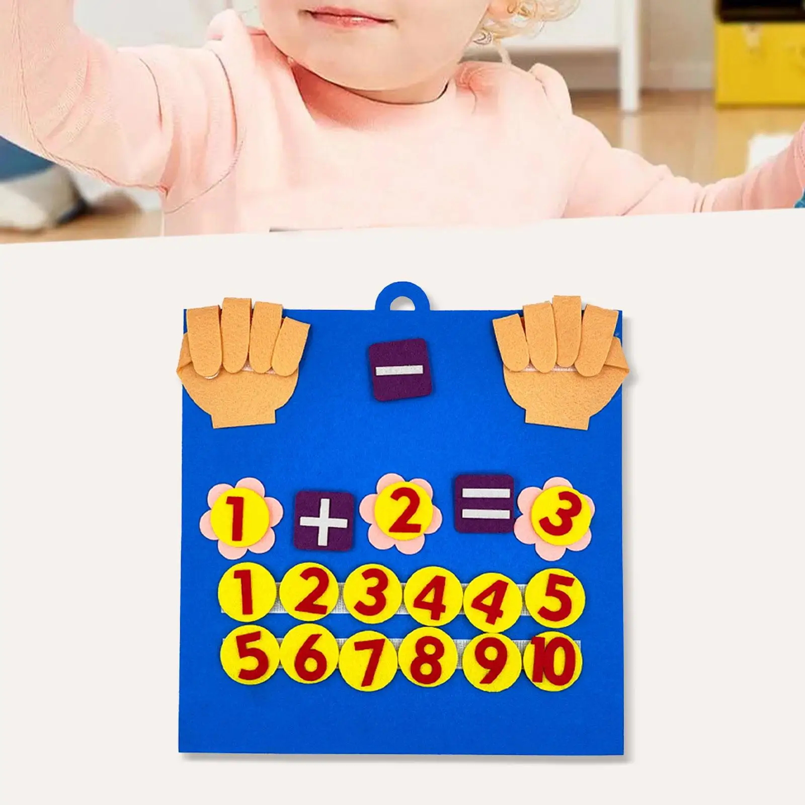 Felt Board Finger Numbers Counting Toy, Adição Subtração, Número da Mão Matemática Toy para Crianças Crianças 3 + Anos de Idade Meninos e meninas