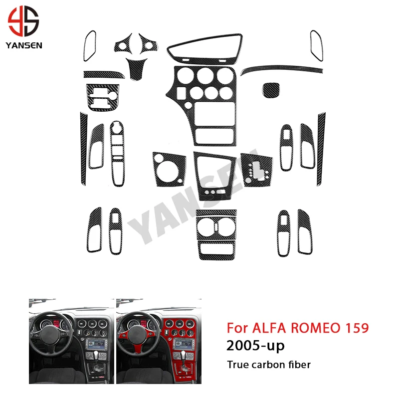 

Car Gear Air Outlet Window Lift Steering Wheel Panel Carbon Fiber Sticker For Alfa Romeo 159 2005 2006 2007-2023 Accessories