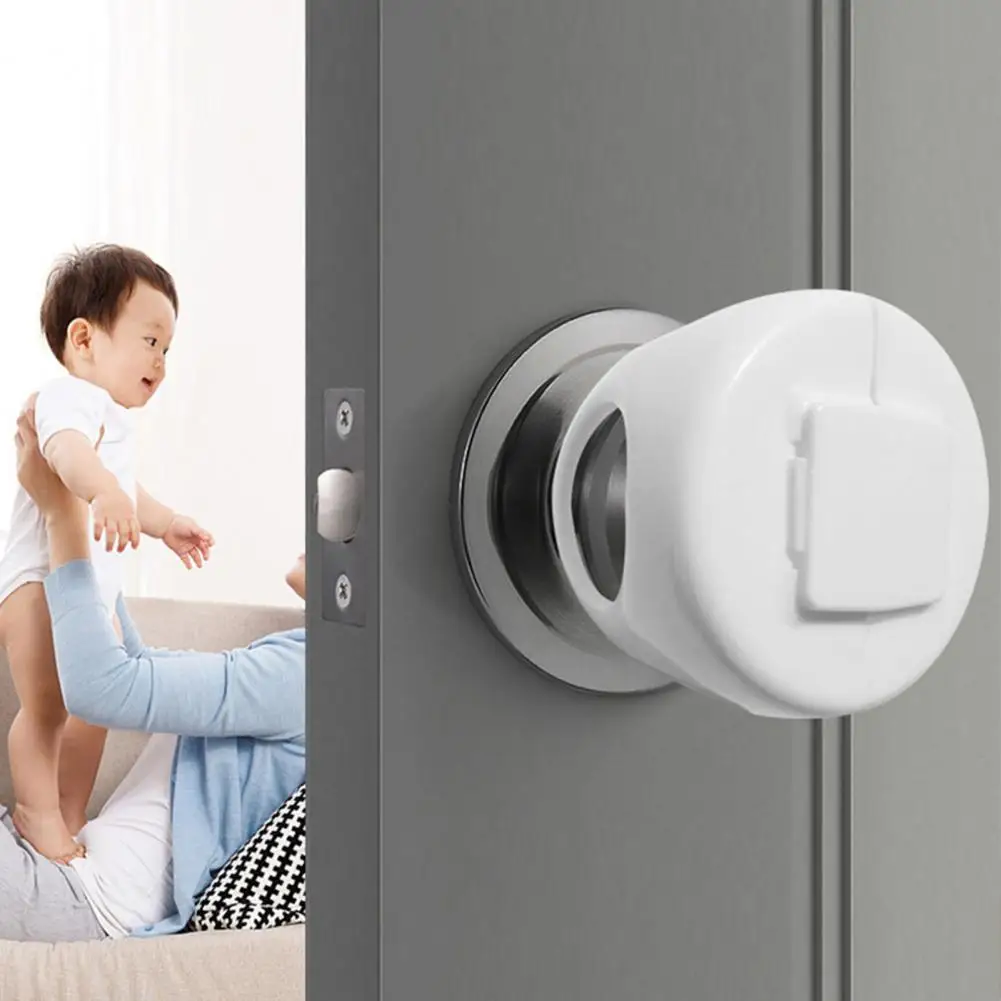 Strong Door Handle Cover Childproof Door Handle Covers for Baby Safety Easy Installation Door Lock Protector Set of 4