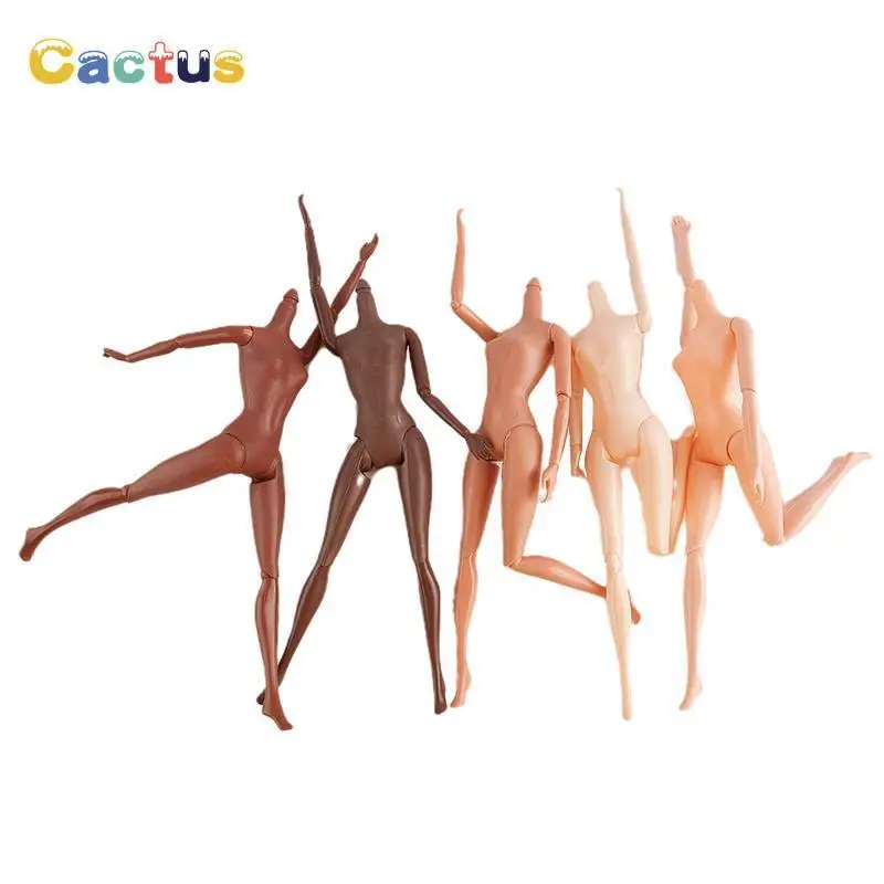 1PC 11 Movable Joints 26/27cm African Doll Nude Body Brown Black Skin Doll Body Skin Children's Pretty Girl Toy Gift