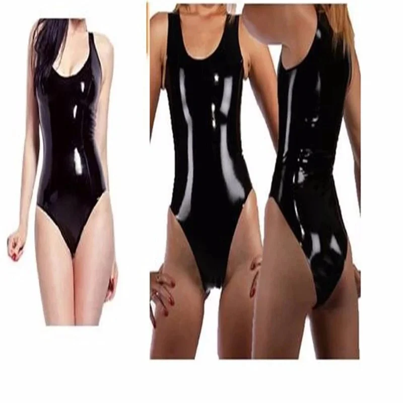 

Mould Women's 100% Latex Rubber Gummi Leotard Mould Body Swimsuit Black Latex Bodysuit