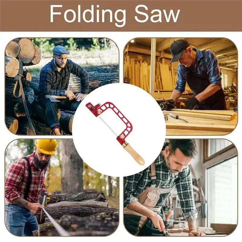 CQMF-Steel Frame Coping Saw Precision Engraving Saw Hand Wire Saw Cutting Saws Efficient Hand Tool Self-Cleaning With Handle