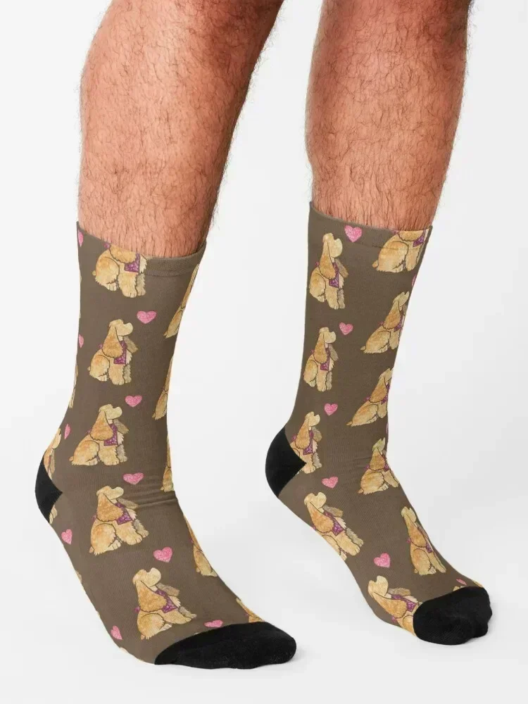 Watercolour American Cocker Spaniel dog (buff) Socks FASHION colored summer short Socks Girl Men's