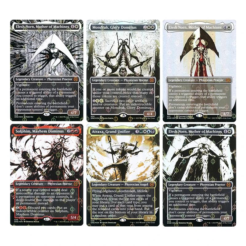 

Diy Magic The Gatherings Storms Коллекционная карточная игра Elesh Norn, Mother of Machines Mondrak, коллекция Glory Dominus, карты, игрушки в подарок