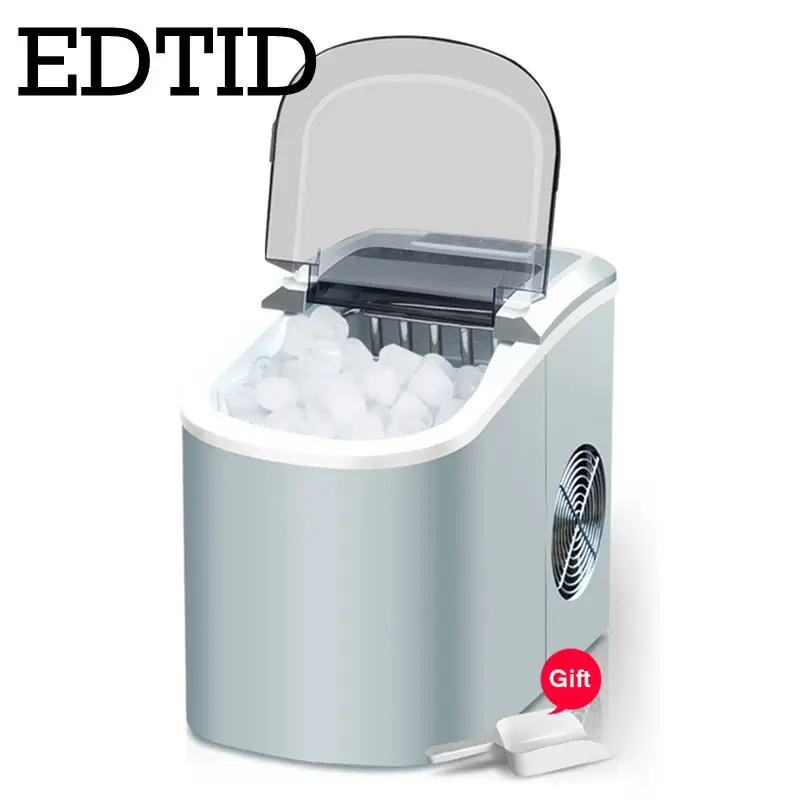 Commercial Automatic Electric Ice Making Machine 15kgs/24H Portable Bullet Round Block Ice Cube Maker Small Bar Coffee Shop 220V