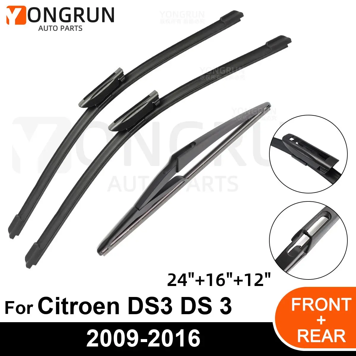 

Щетка стеклоочистителя для Citroen DS3 DS 3 24 "16" 12 "2009-2016 2013 2014 2015