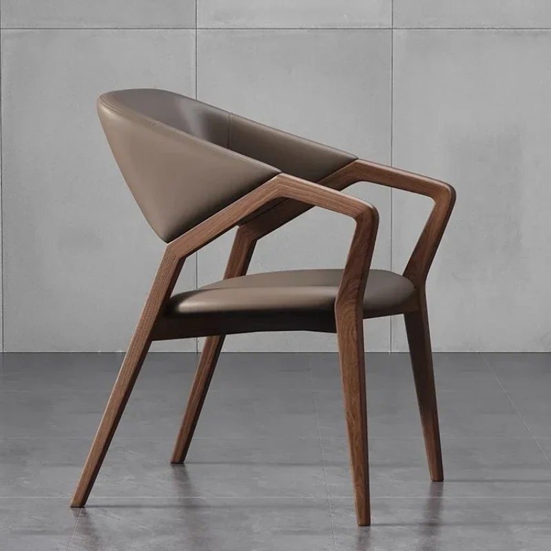 

Solid Wood Dining Chair, Italian Designer's Minimalist New Style for Home Dining, Light Luxury Backrest, Armchair, Stool