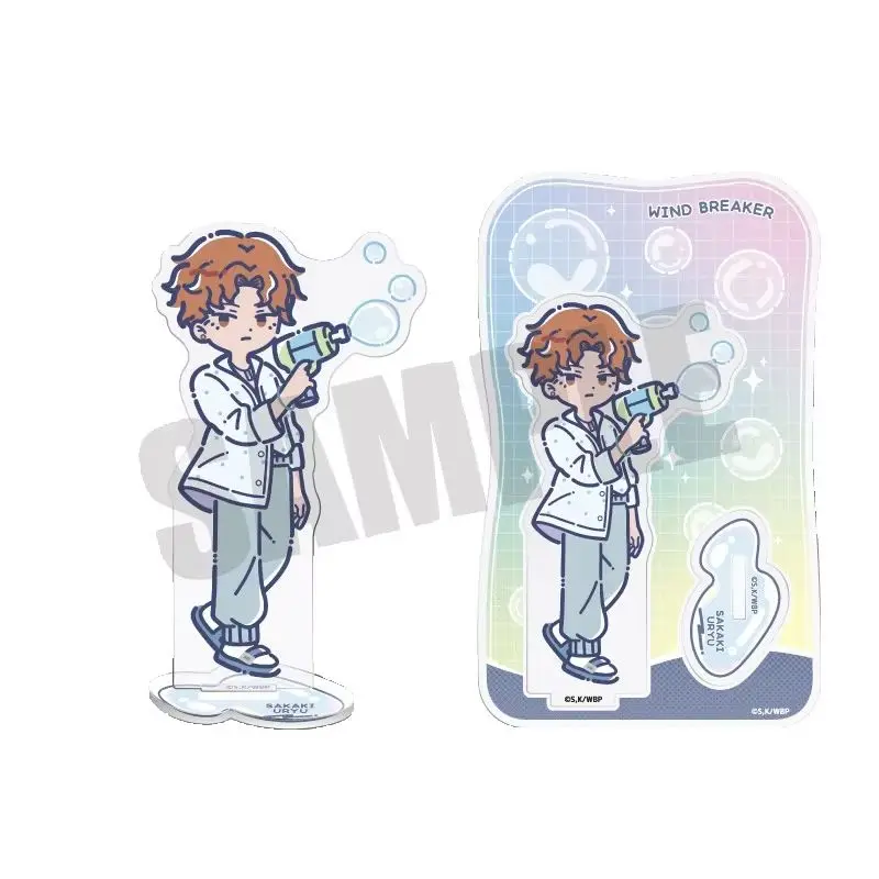 Anime WIND BREAKER Haruka Sakura Retopopu Ver Q-style Making Bubbles Acrylic Stand Model Plate Keychains Desktop Ornament