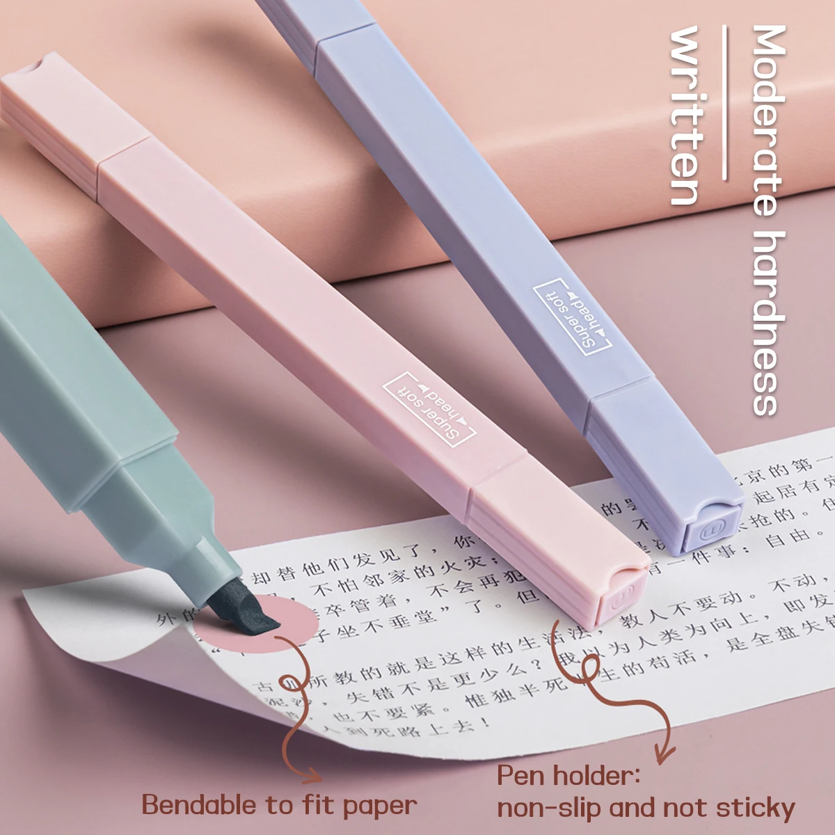 6pcs/set double-headed highlighter Kawaii Stationery Art Marker Highlighters Student Marker Pen color gel pen