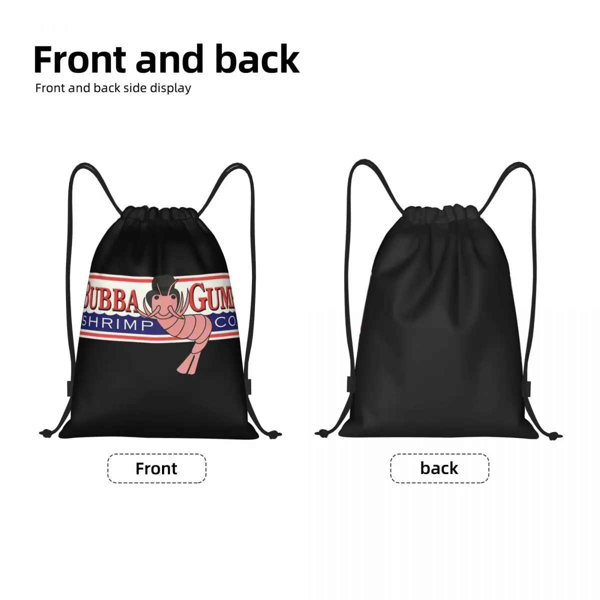 Bubba Gump Shrimp bolsas con cordón portátiles multifunción, bolsa deportiva para libros