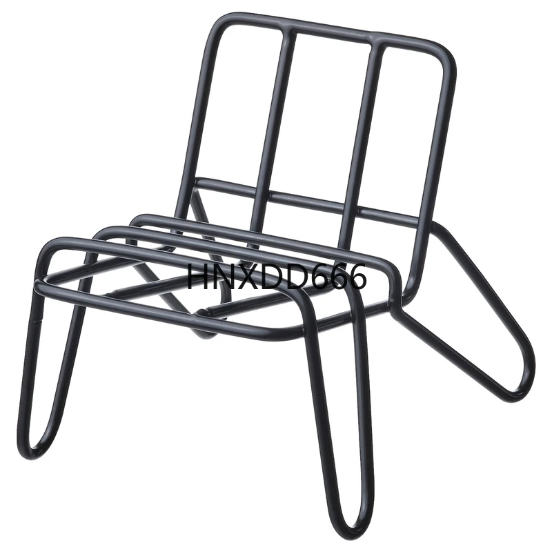 

Garden multifunctional Kitchen mobile phone holder black modern simple can be placed horizontally and vertically chair shape
