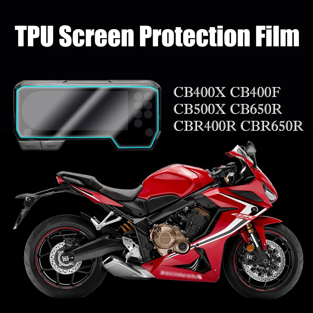 2 PCS Motorcycle Speedometer Dashboard Instrument Screen TPU Protection Film for Honda CB400X 400F CB500X CB650R CBR400R CBR650R