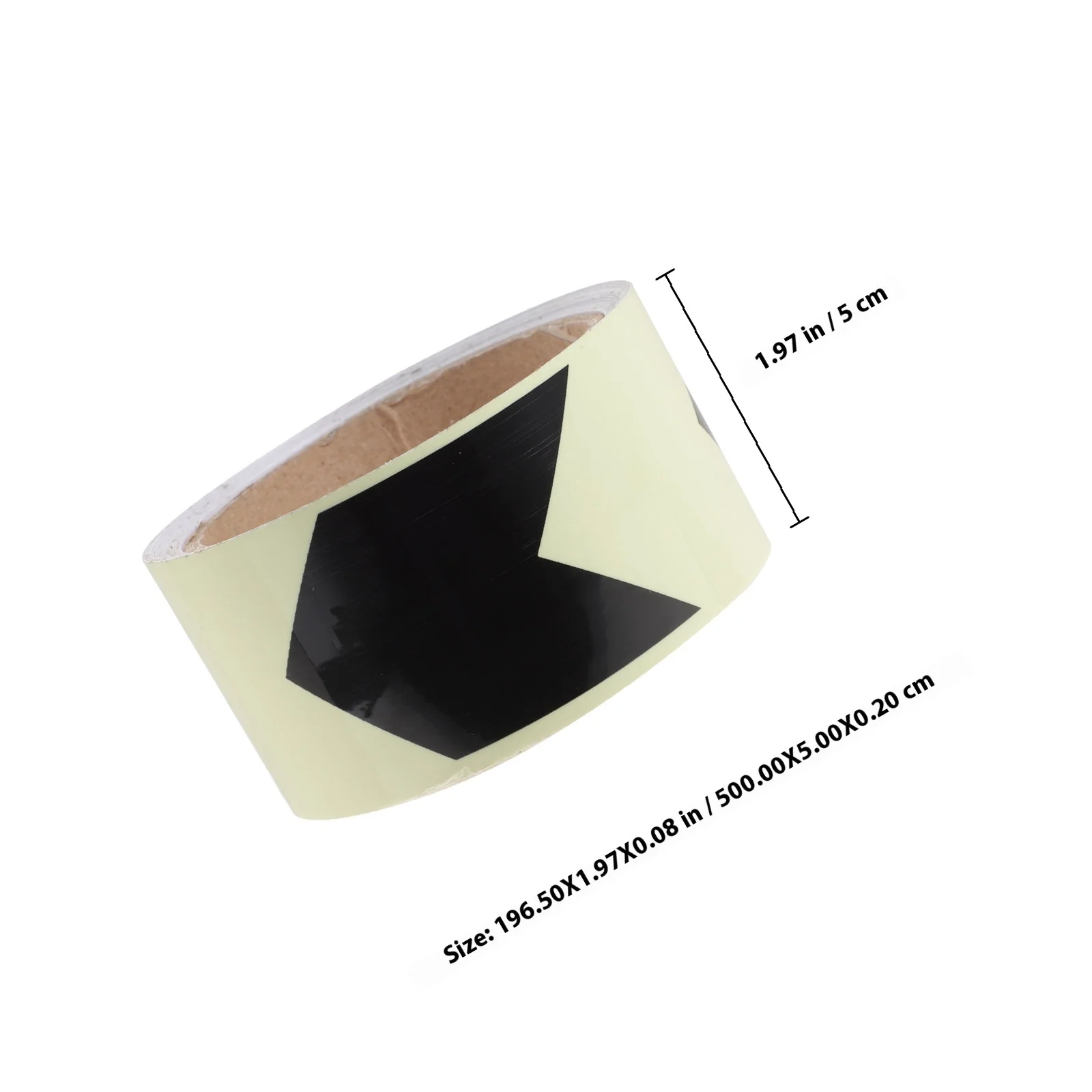 1 rollo de cinta que brilla en la oscuridad, indicación de direcciones luminosas, camino de escalera, flecha de navegación, guía de seguridad fluorescente para interiores