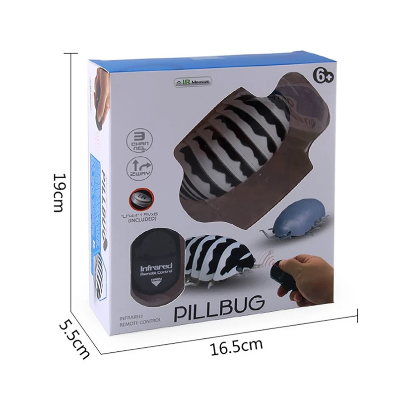 Fbil-simulação de controle remoto pillbug brinquedo realista novidade brinquedo complicado para crianças presente aniversário brinquedo rc animal brinquedo