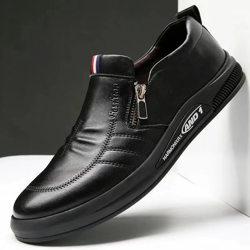 Leather shoes for men in spring new Korean casual leather shoes small white shoes fashionable and trendy breathable driving shoe