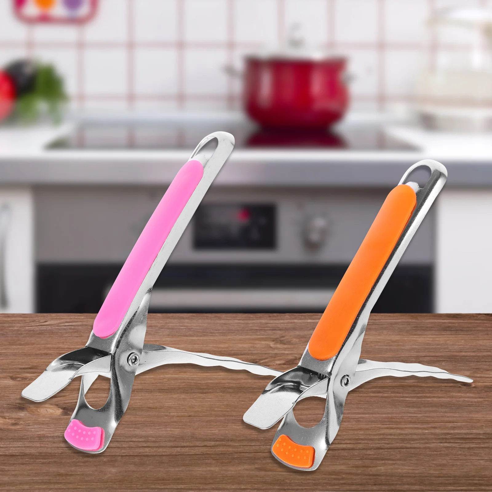 Tray Lifter and Bowl Holder Anti-scald Clamp Stainless Steel Clip Retriever Hot Plate Gripper Heat Insulation Dish Pans Grabber