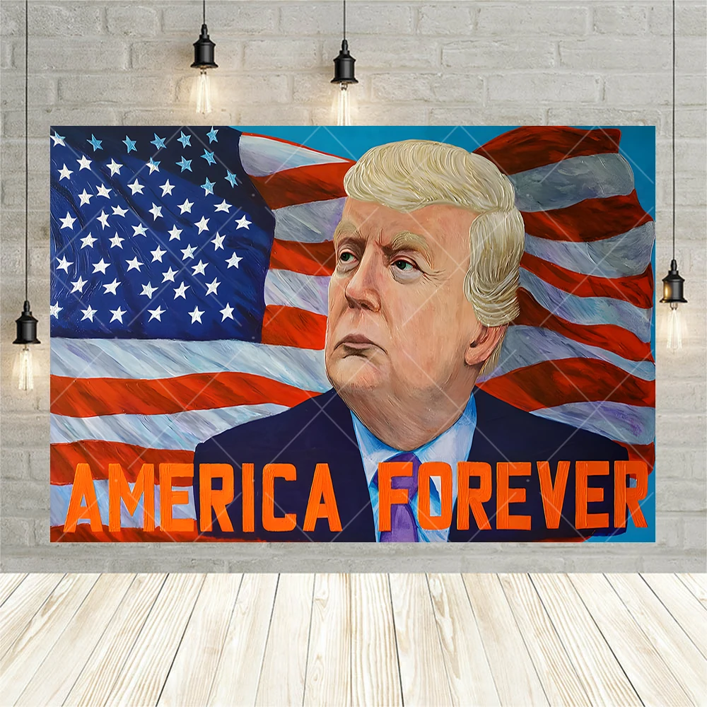 New American USA Trump Funny Graffiti Photo Background Large size poster of the speaker Banner Decoration Backdrop