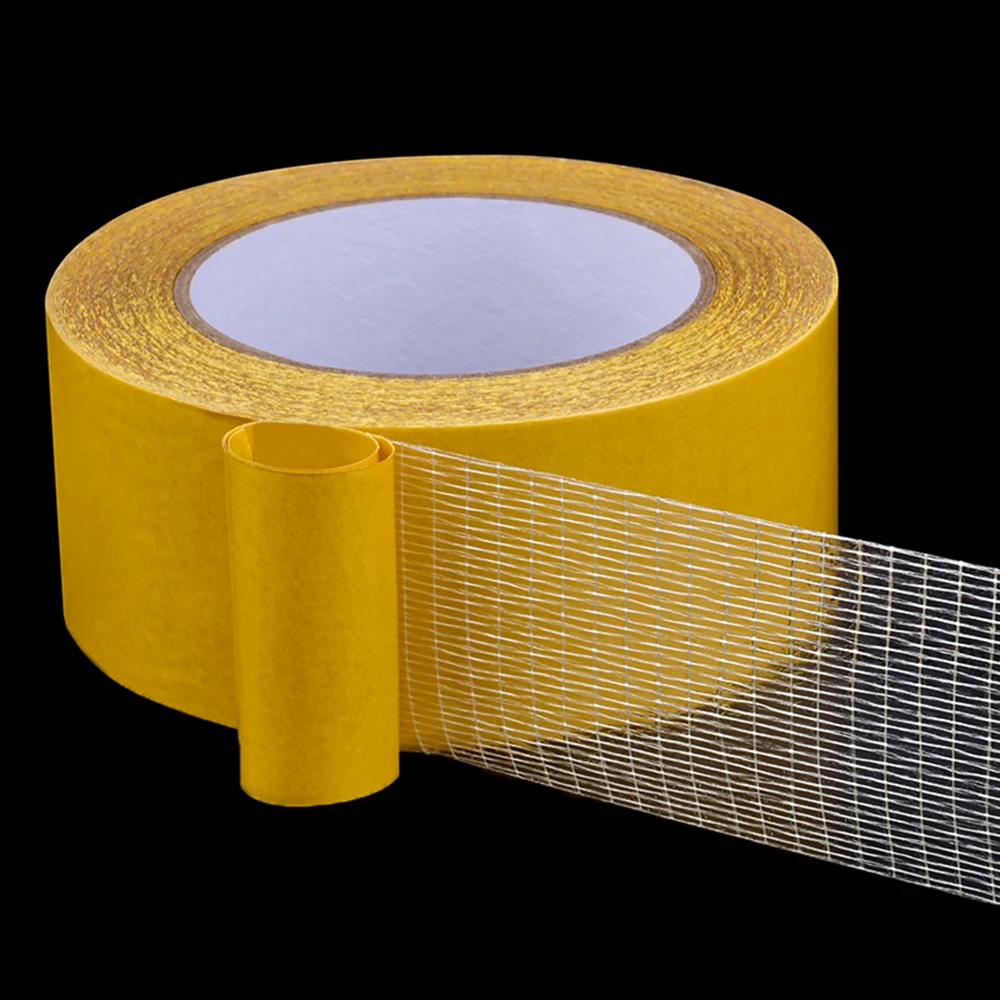 Mesh High Viscosity Transparent Double-sided Grid Tape Glass Grid Fiber Adhesive Tape 1Roll 20M