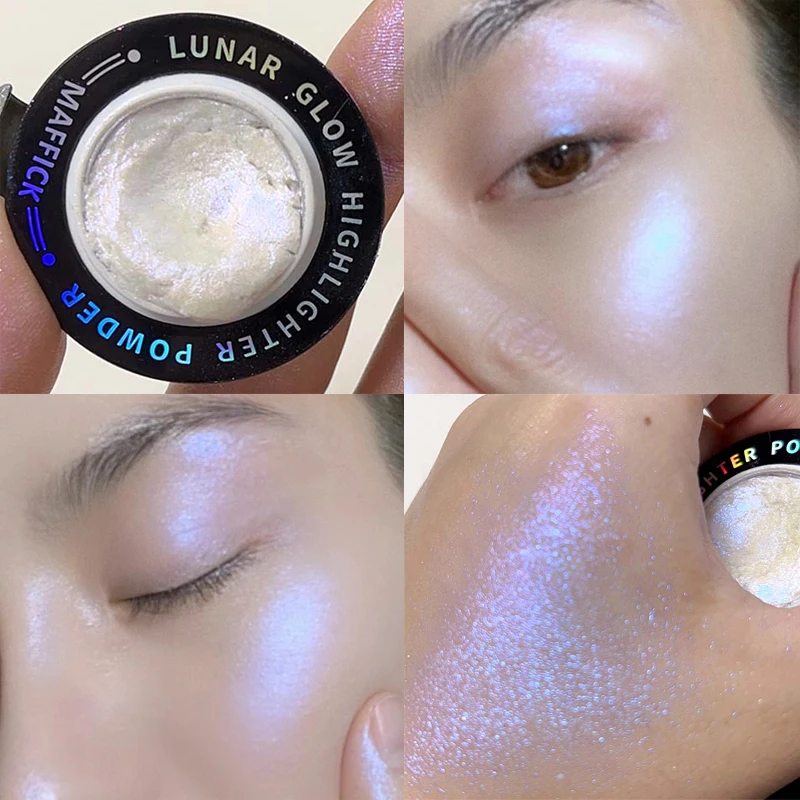 Polarized Glitter Face Highlighter Powder Diamond Pearlescent Shimmer Highlight Powder Brightening Facial Contouring Cosmetics