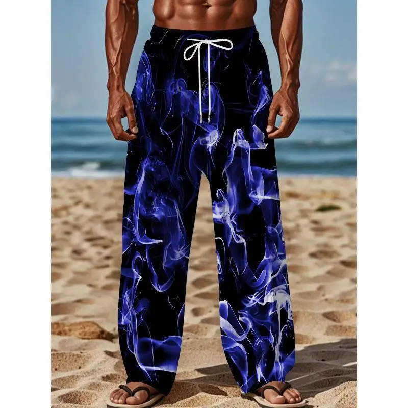 Beach Print Shorts Casual Loose Fit Men's Clothing Comfortable Breathable Summer Shorts Elastic Waistband