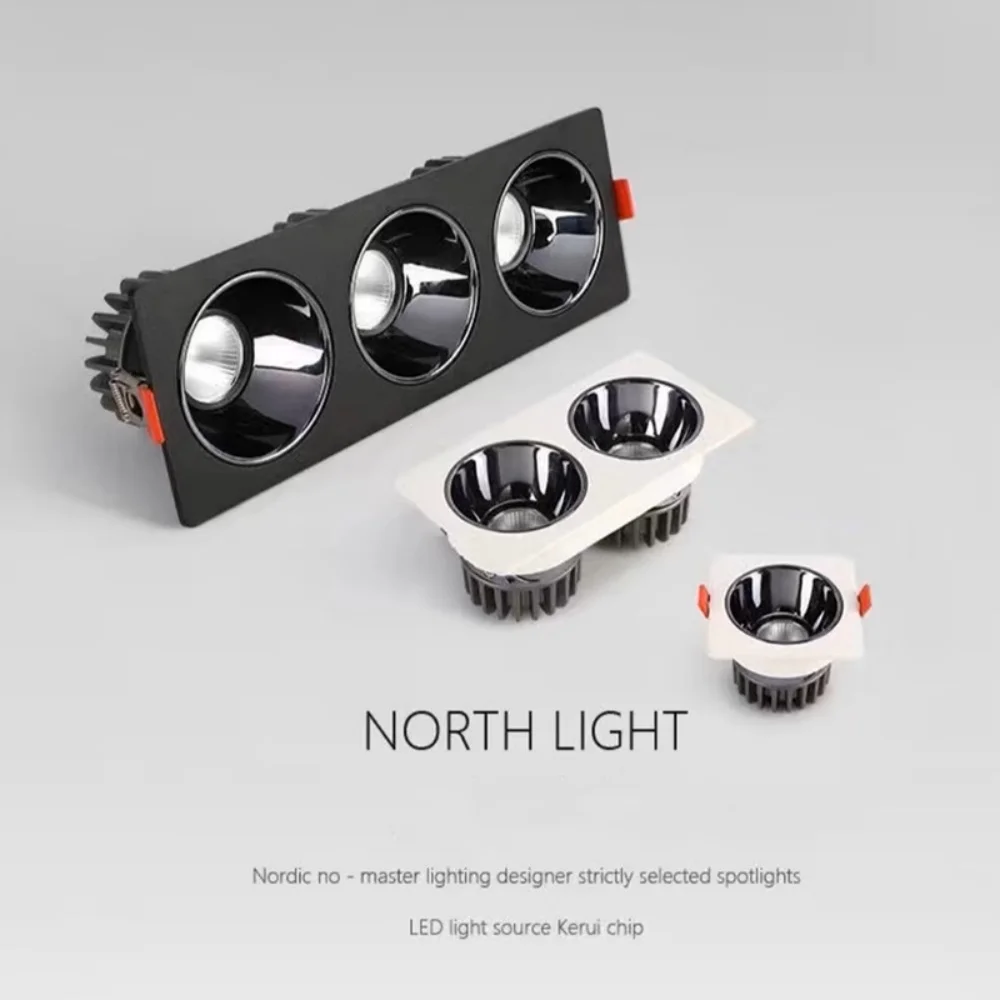 LED Downlights Ceiling Spot Background Lamps Recessed Light Frame Anti Glare AC110V/220V 15W For Spot Kitchen Bedroom Warm White