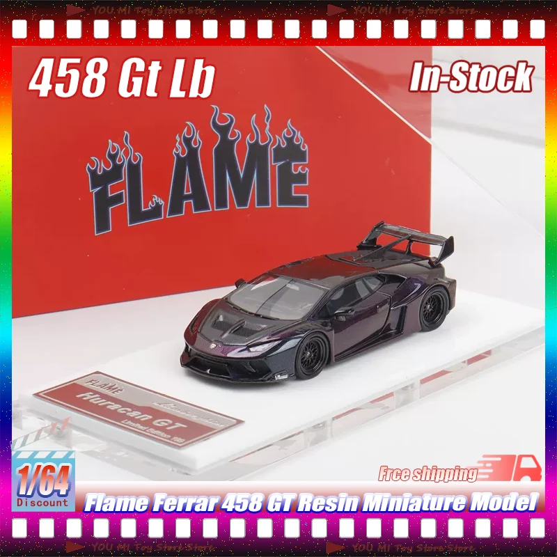 

Flame 458 Gt Lb Wide-Body Static Collection Limited Edition 1:64 In Stock Resin Miniature Car Model Customized Toy Gift Ornament