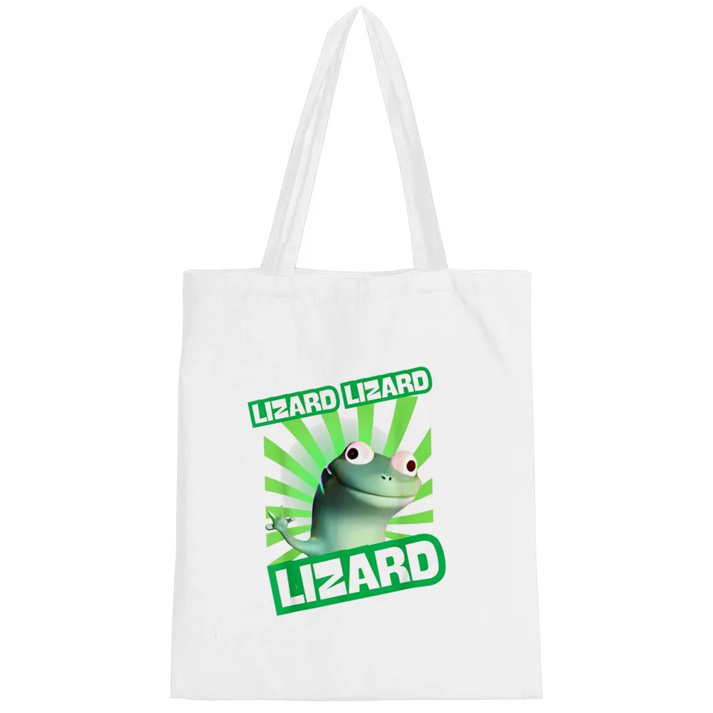 Lizard tote bag foldable shopping torba na zakupy reusable canvas  woman