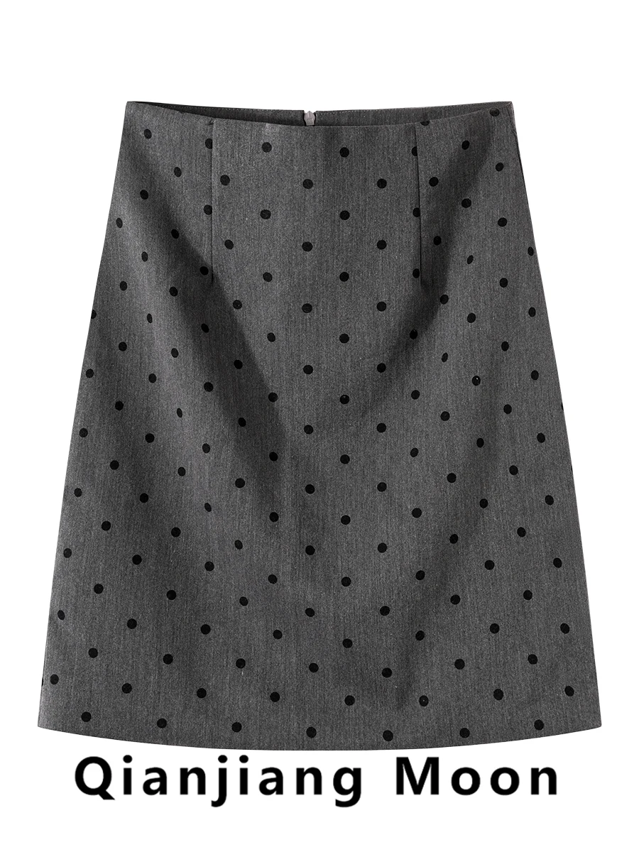 Korean Style High Waist Polka Dot A-Line Skirt Women's Summer New Slimming Short Skirt Sexy Girl Commute Zipper Design
