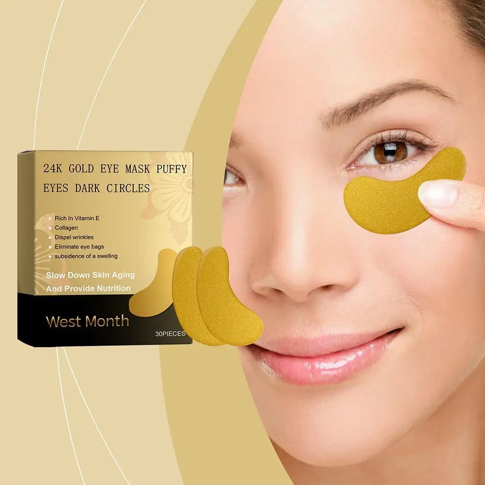 24K Gold Moisturizing Eye Mask Remove Dark Circles Anti Age Bag Skin Care Collagen Gel Eye Patches for women