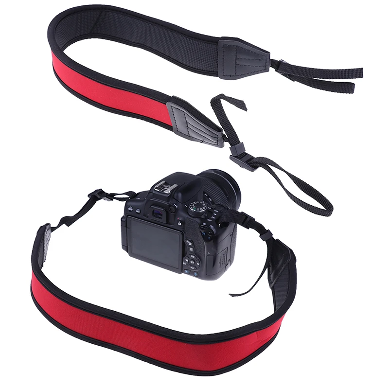 Skidproof neoprene red neck strap for dslr camera binocular nikon canon fuji