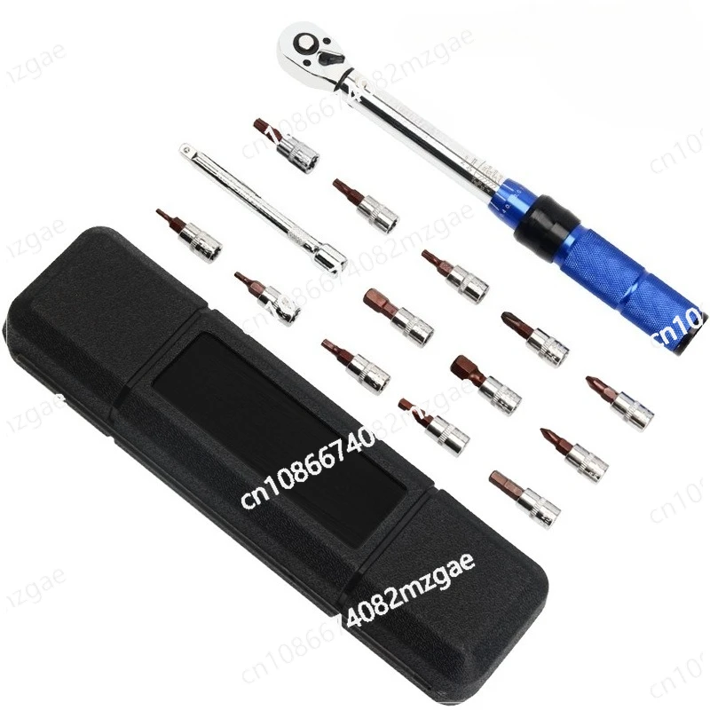 

Прецизионный динамометрический ключ с предустановленной настройкой, инструмент для обслуживания трещотки с регулируемым крутящим моментом, набор из 15 предметов